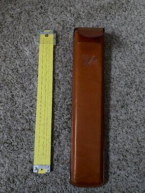 Vintage Picket Slide Rule w/ Trigg Leather Case